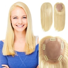Women Top Pieces Human Remy Hair Topper Silk Top Chinese Hair  Blonde 16'' #613