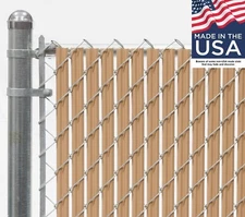 6 ft High Beige Wave Slat™ Single Wall Privacy Chain Link Fence Slats