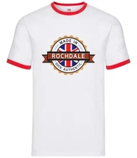 Made In ROCHDALE - Mens Ringer - Town Hometown Born In Manchester Gift