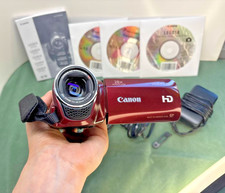 Working Canon LEGRIA HF R26 red digital camcorder, lens for shooting HD video