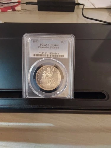 1877 S Seated Liberty Half Dollar 50c PCGS AU Details 🪩RAYS OF LUSTER🪩
