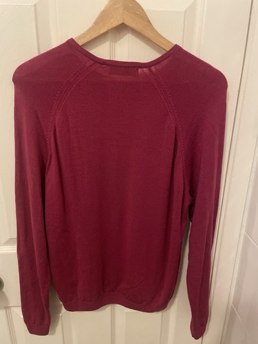 EWM Womens Pure Classics Burgundy red Jumper Pullover Size M uk 14-16 LAMBS WOOL - Picture 8 of 9
