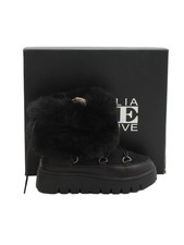 Australia Luxe Collective Damen Stiefel UK 3 schwarz Kunstfell mit Wildleder Combat