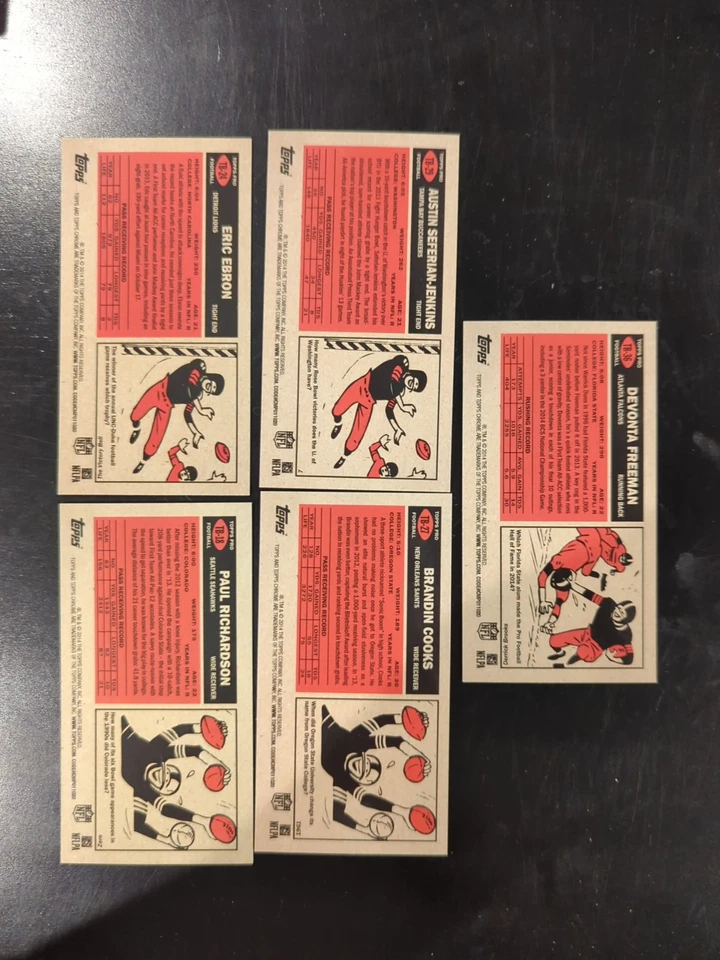 2014 Topps Chrome 1965 Tall Boy Brandin Cooks Erron Freeman Richardson Austin - Image 3 of 3