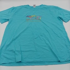 Rainforest Top Womens 2XL Blue Rainforest Cafe Embroidered Tropical Design