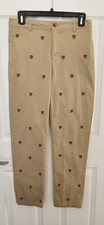 Polo Ralph Lauren Pants Youth 16 Khaki Crest Embroidered Chino Preppy Casual