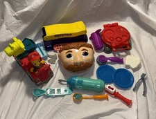 Play Doh Toy Lot Doctor Drill N Fill Dentist Head Tools Grill Fire Truck More!