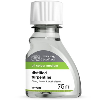 Distilled Turpentine 75 ml 2.5 oz Bottle for Oil Paint Thinning Medium