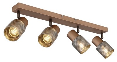 GLOBO SATELLA Strahler Metall kaffeefarben matt, 4x E14 - Deckenleuchte für Inne