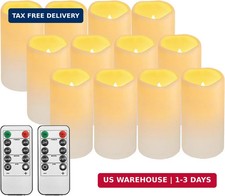 Outdoor Plastic flameless Candles with Remote Control and Timer,12PACK