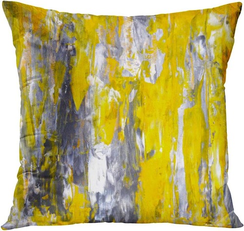 Britimes Überwurf Kissenbezüge Home Decor 4er Set 20 x 20, grau und gelb - Bild 5 von 6