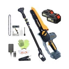 2 In 1 Mini Chainsaw 8 Inch Cordless Hand-Held Electric Chain Saw with Pole C...