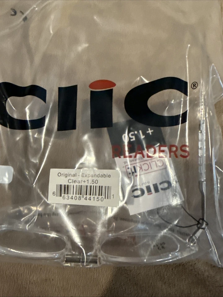 CliC Magnetic Durable Reading Glasses Clear 1.50 Original New Readers - Image 4 of 4