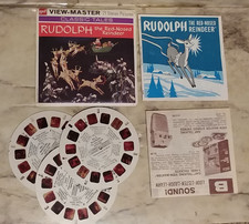 1955 GAF View-Master RUDOLPH RED NOSED REINDEER 3 Reel Set w/ Sleeve Booklet