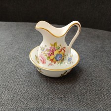 Vintage Miniature Hammersley Fine Bone China Jug and Wash Bowl - vgc