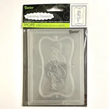 Darice Embossing Essentials Thank You Framed Embossing Folder 4.25" x 5.75" New