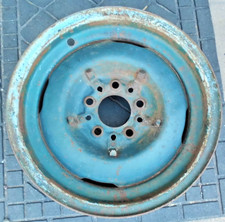 Vintage 15 X 5 Riveted Back Steel Wheel. 5 Lug X 4.5 Bp. 5 Clips.