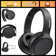 Wireless Over-Ear Headphones, 40mm Drivers, Lightweight Cushioned Comfort, Black
