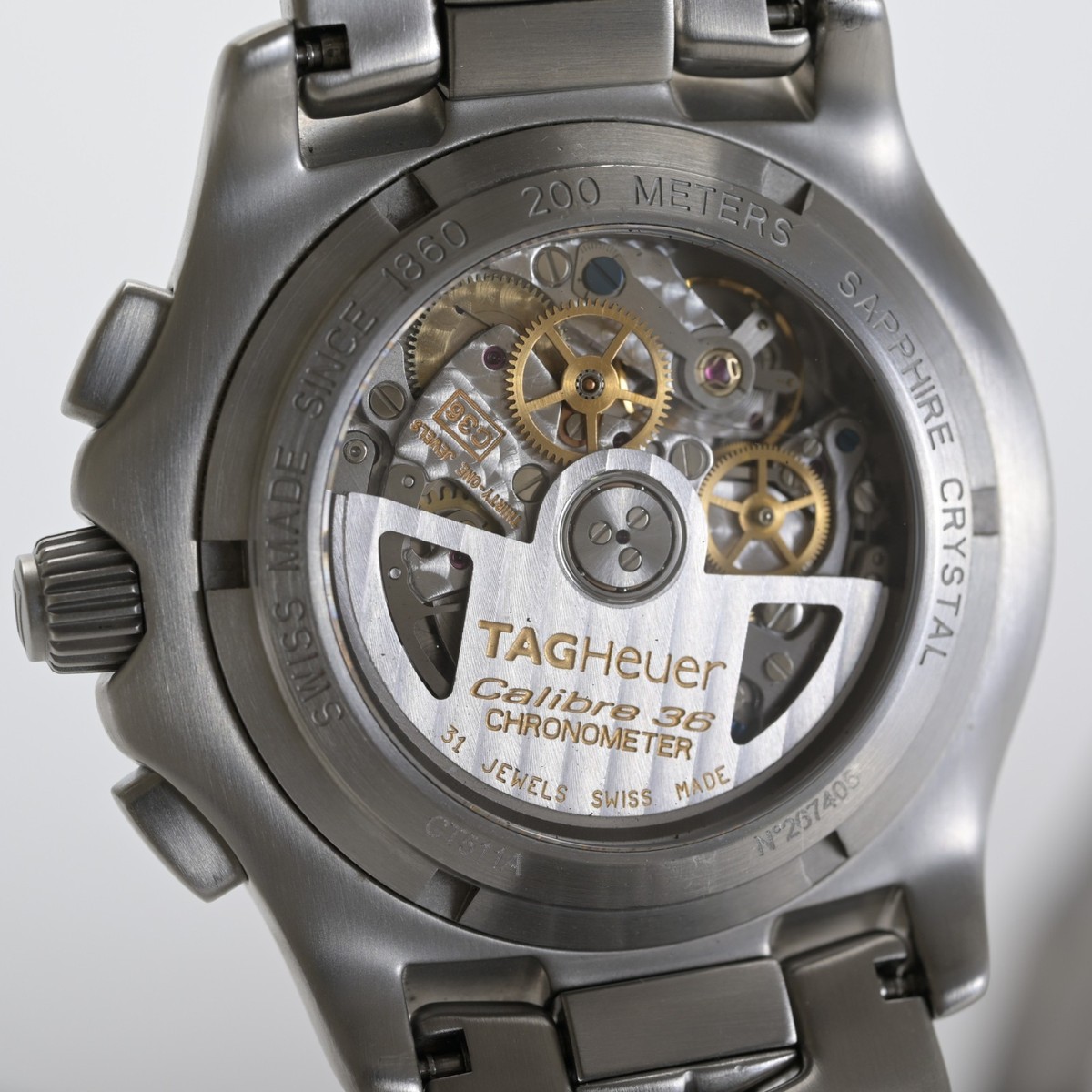 TAG Heuer Link Calibre 36 Chrono CT511A Black 42mm Men's Watch +