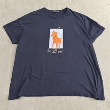 Polo Ralph Lauren Shirt Mens 2XB Yellow Big Pony Graphic Crewneck Short Sleeve