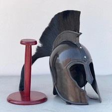 Black Knight Medieval Helmet with Plume  Steel Armor LARP Cosplay
