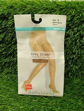 Hanes Solutions Silky Sheer Control Top Pantyhose Small New