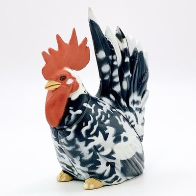 Kaiyodo schwarz-weiß gesprenkelt japanische Bantam Mini Figur Maskottchen Tie...