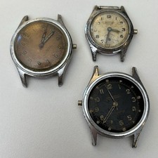 3x Vintage Broken Military Style Men’s Mechanical Watch Lot - Pontiac Alb Timor