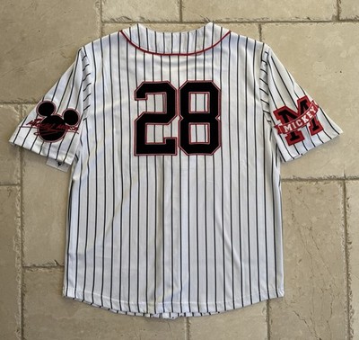 🔥Disney Parks - MICKEY MOUSE - Pinstripe - Baseball Jersey - XL