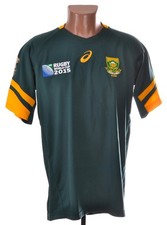 SOUTH AFRICA 2015 WORLD CUP RUGBY UNION SHIRT ASICS SIZE L ADULT
