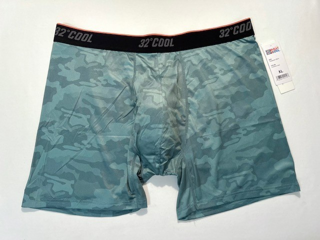 32 Degrees - Men's  Size XL   Green Camo Active Polyester Boxer Briefs/Trunks