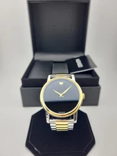 Movado Classic Museum Black Dial Two Tone Swiss Men’s Watch 2100016 ($995 MSRP)