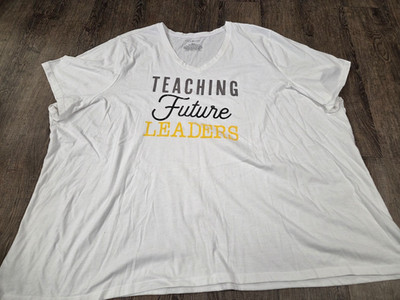 Lane Bryant White VNeck Tshirt Teacher Teacher Future Leaders Plus Size 38/40