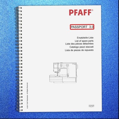 PFAFF Passport 30 Illustrated Parts List Manual 2017 - LOOP FASTENED - COVERS