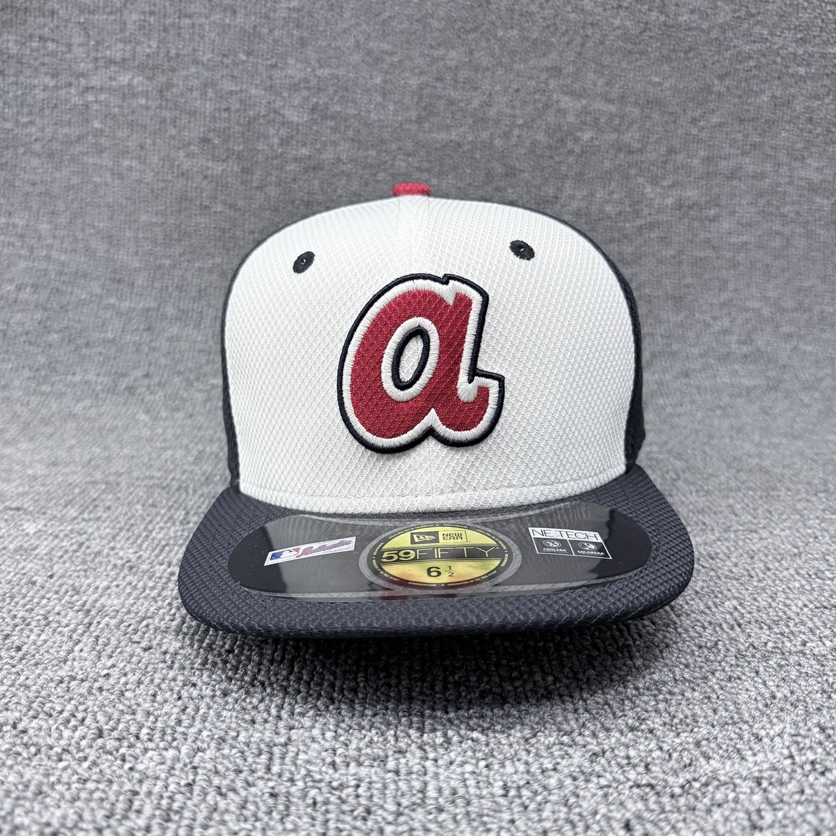 New Era 59FIFTY Atlanta Braves Diamond Era Fitted Hat 6 1/2 Black White Kids