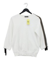 Mint Velvet Women's Hoodie XS White Cotton with Polyester Pullover