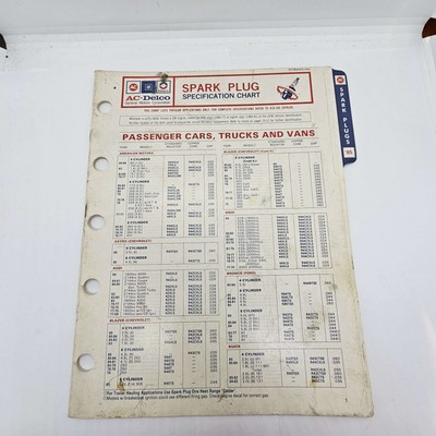#ad Ac Delco 1985 Spark Plug Specification Chart $8.96