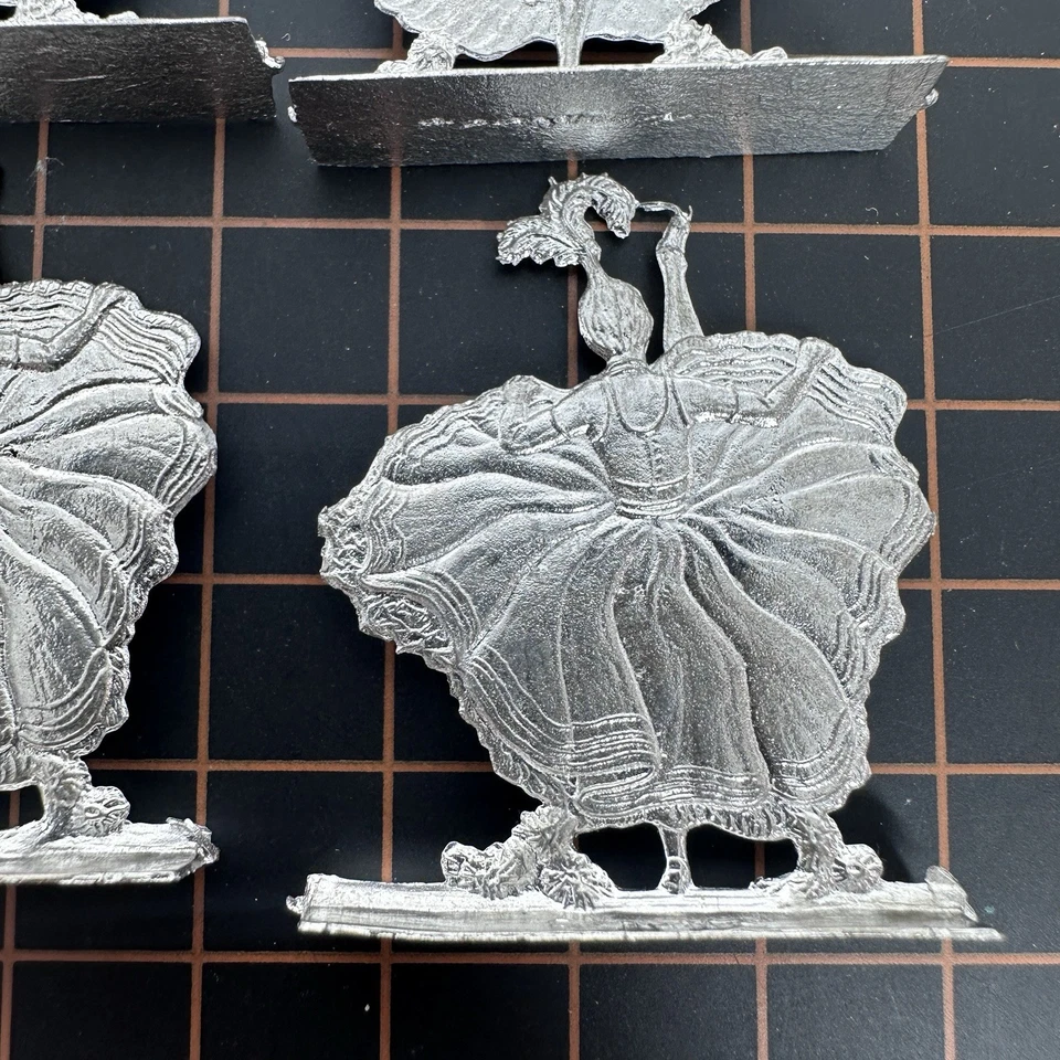 Berliner Zinnfiguren Victorian Dancing Girls Tin Flats Toy Soldier Civilian Lady - Image 4 of 4