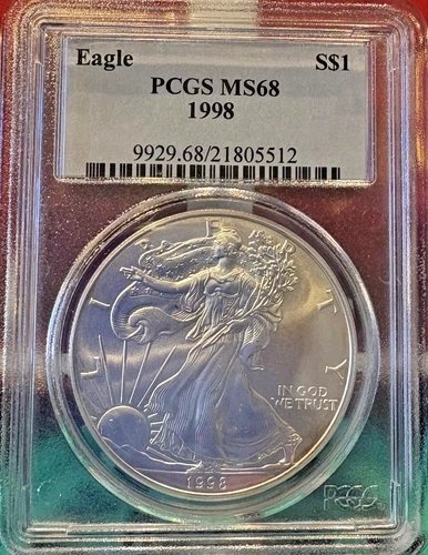 1998 American Eagle Silver $1 - Certified PCGS MS 68