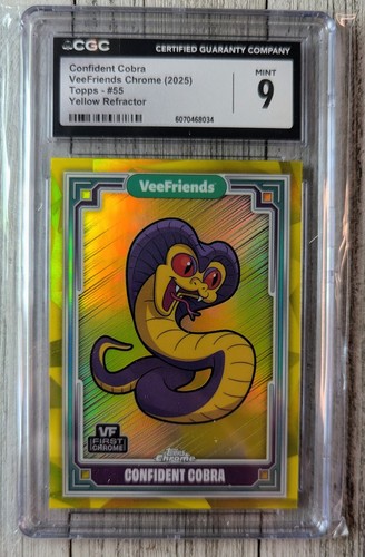 Confident Cobra Topps Chrome VeeFriends #55 Yellow Refractor CGC 9 6070468034