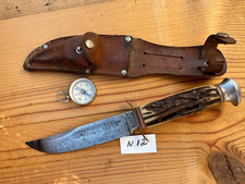 Vintage Solingen Hunting Knife Genuine Stag/Bone Handle And A Fixed Blade With