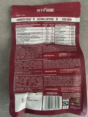 Grenade Pre-Workout Energy Strength Booster Powder 330G - Cherry Bomb