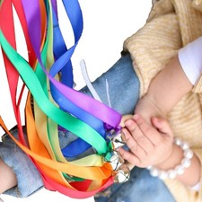 Hand Ribbon Kite Wooden Ring Bright Color Educational Sensory Toy Ribbo CHU