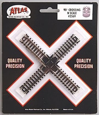 N Code 80 Nickel Silver 90 degree Crossing Atlas Trains (US IMPORT)