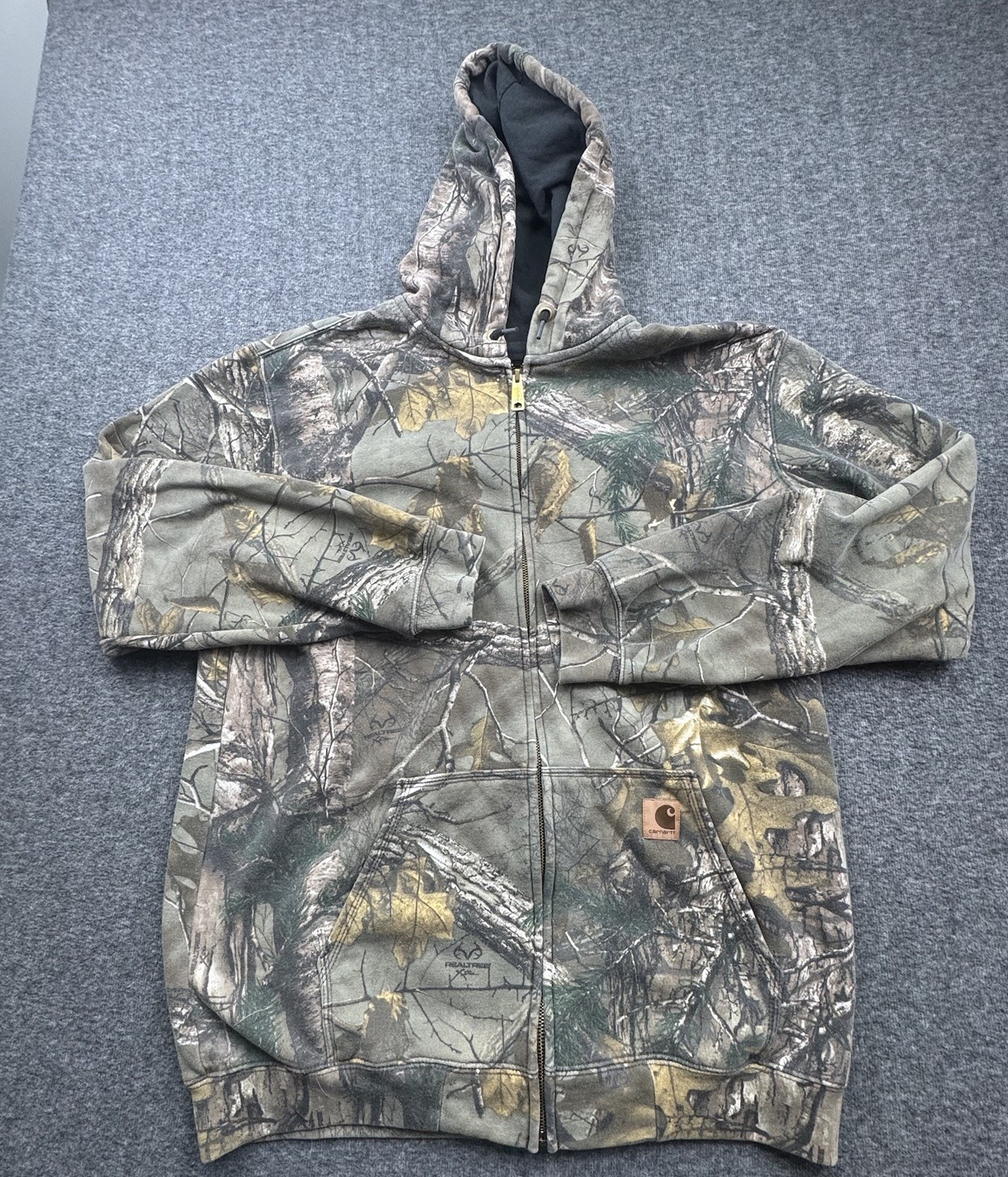 Carhartt Hoodie RealTree Camo Full Zip Camoflouge K289 977 Sweatshirt Sz L Tall image 2