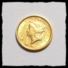 1853 Type1 LIBERTY HEAD One Dollar Gold Coin USA  Nice AU  #2D69  FREE US SHIP