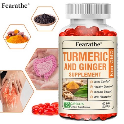 Organic Turmeric 1000 mg + Black Pepper & Ginger - 30/60/120 Caps - 95% Curcumin