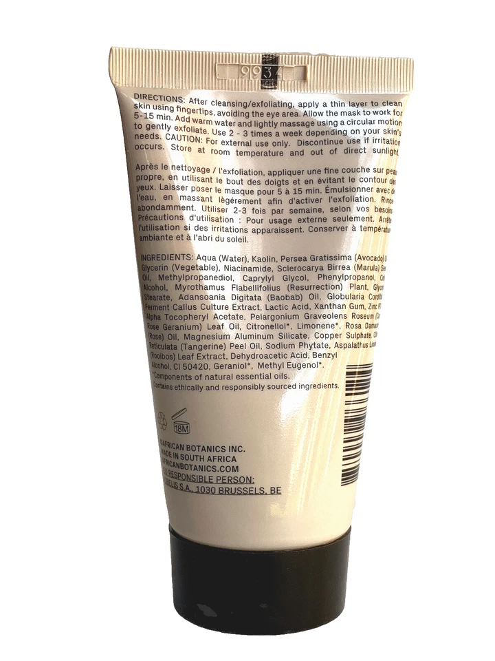 African Botanics: Mascarilla Limpiadora Mineral 1.7 fl oz Nueva en Caja Mascarilla de Arcilla Purificante Foto 2 de 4