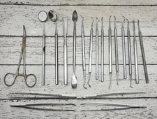 Lot of 19 Vintage Stainless Dental Tools Various Manufacturers Germany USA Japan