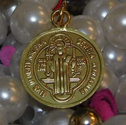 14k Yellow Gold Medium ST. Benedict Charm Pendant - Picture 3 of 4